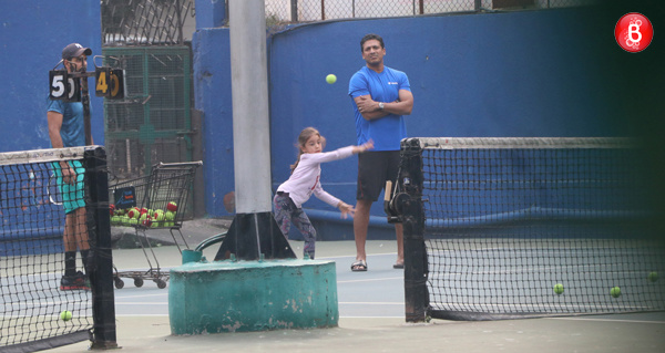 Lara Dutta’s daughter Saira playing tennis pictures