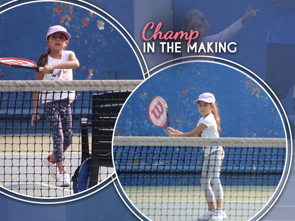 Lara Dutta’s daughter Saira playing tennis pictures