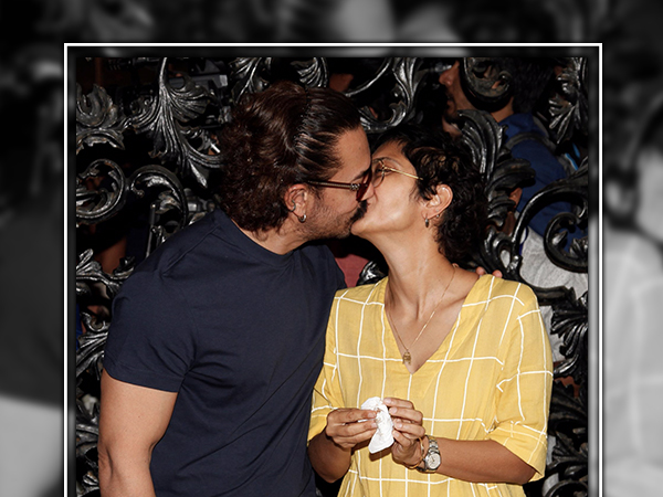 Aamir Khan and Kiran Rao kiss image