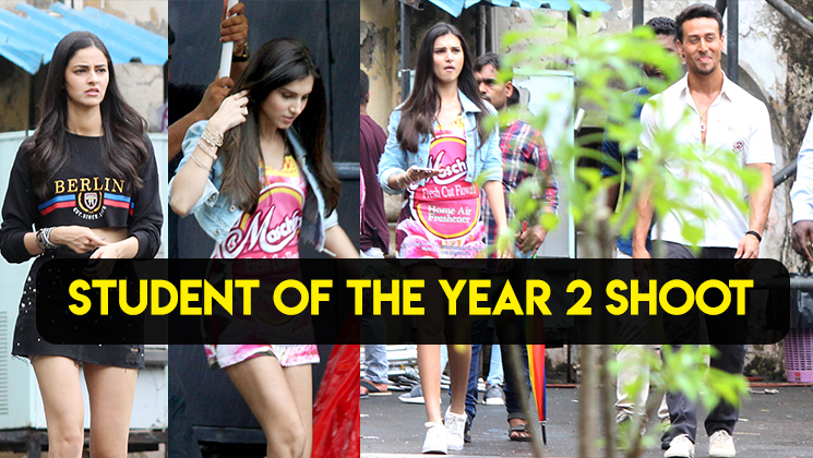 Tiger Shroff, Ananya Panday and Tara Sutaria SPOTTED on the sets of 'Student Of The Year 2'