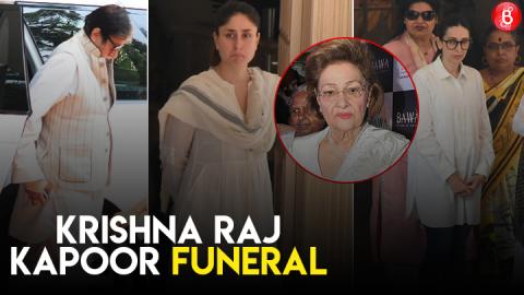 Bollywood celebs Krishna Raj Kapoor funeral