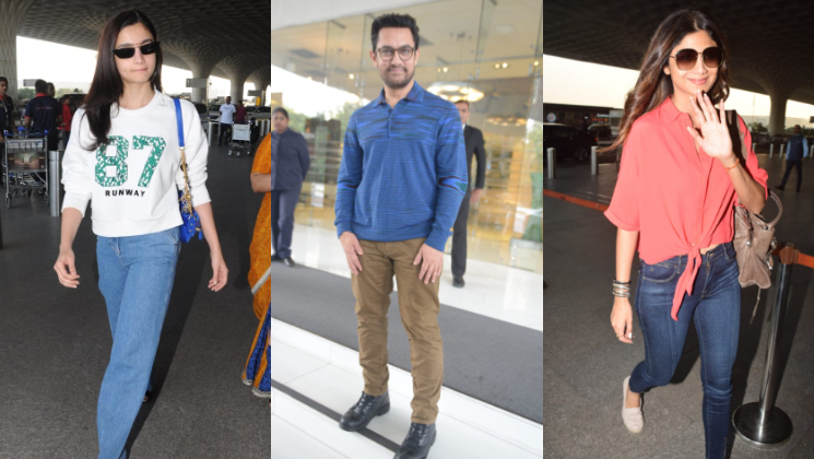 Alia Bhatt Aamir Khan Shilpa Shetty airport spotted 24 Oct 2018