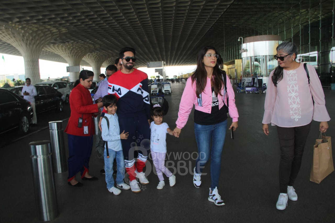 Ayushmann Khurrana wife tahira kids spotted airport nov 3