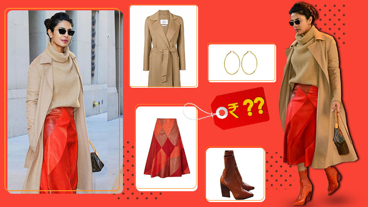 price priyanka red leather skirt