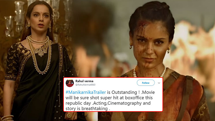 Twitterati Reactions Manikarnika Trailer Kangana Ranaut