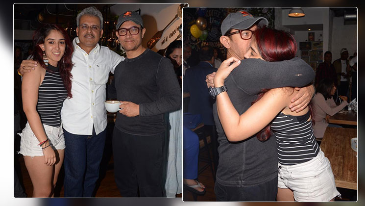 Aamir Khan hug daughter Ira spotted mia cucina