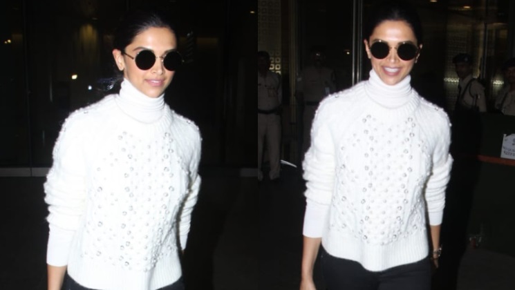 pics deepika airport look monochrome outfit