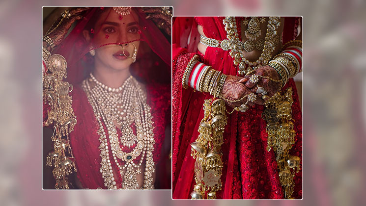 Red Embroidered Lehenga Inspired by Priyanka Chopra | Bridal lehenga red,  Simple lehenga, Indian wedding dress