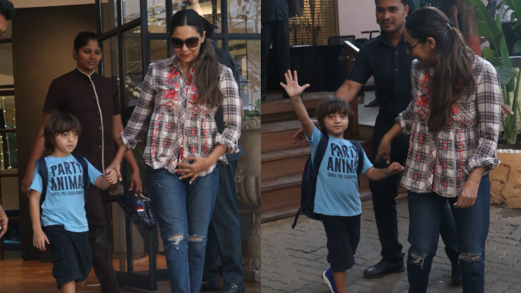 Pics: Abram flaunts his mismatched shoes as he steps out with mom Gauri Khan