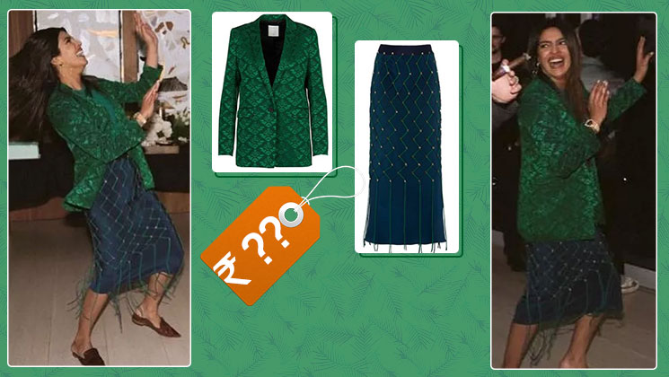 priyanka chopra blue skirt green jacket price tag