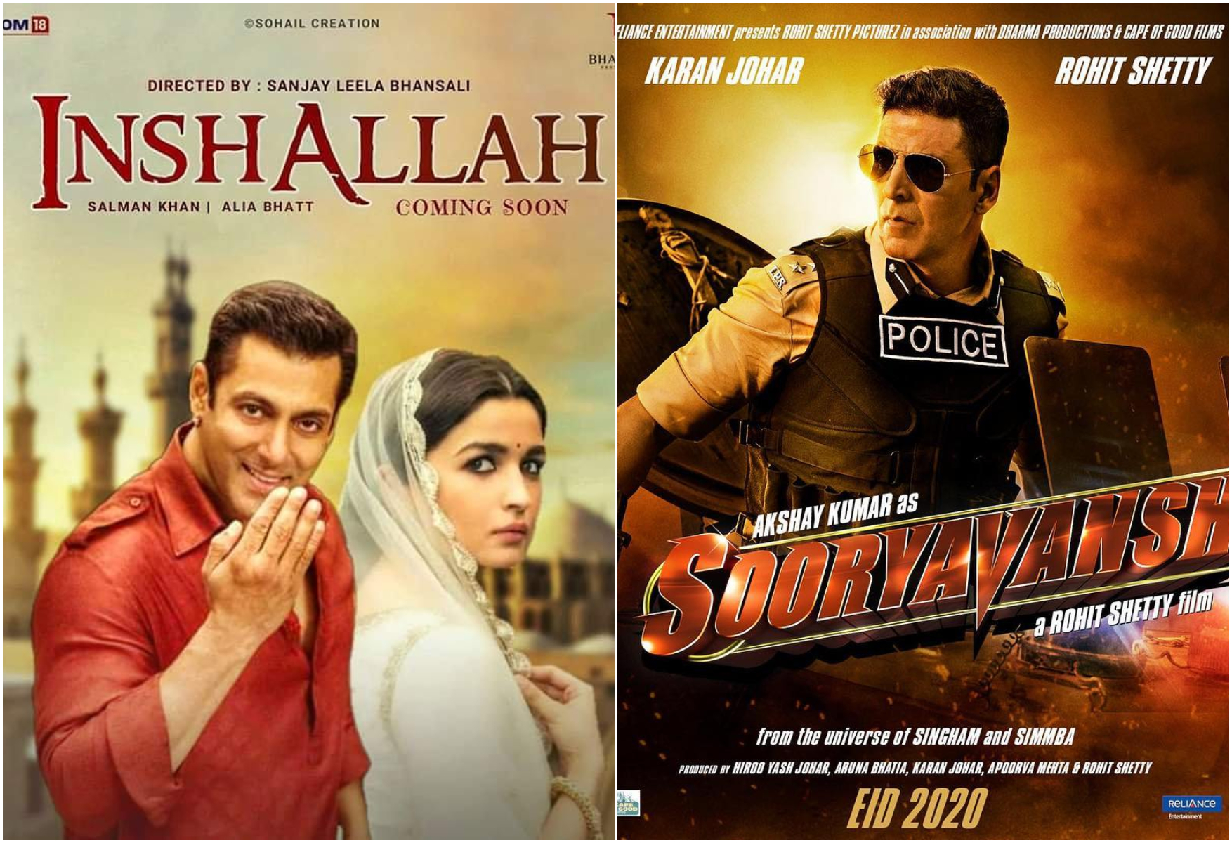 Bollywood films clashing in 2020