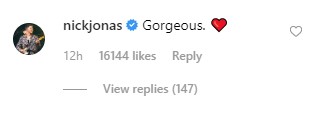 Nick Jonas Comment
