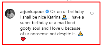 Arjun Kapoor's comment on Katrina