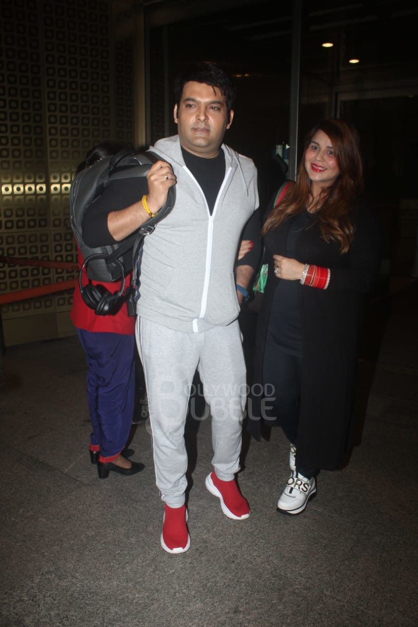 Kapil Sharma and wife Ginni Chatrath airport