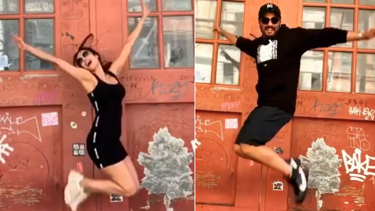 Arjun Malaika can,t keep their feet of the ground at their NYC vacation.