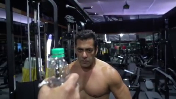 Salman Khan Bottle Cap Challenge Shirtless