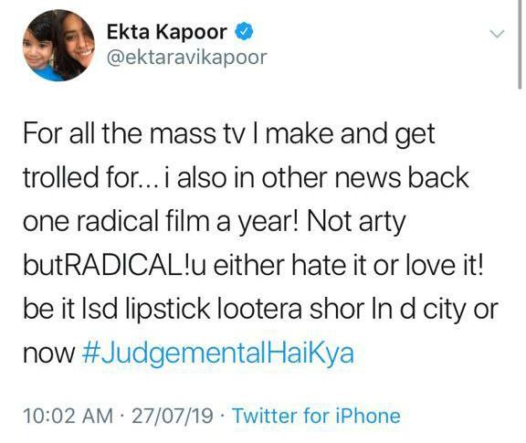 Ekta Kapoor Twitter
