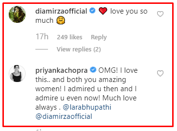 Dia and Priyanka's comment