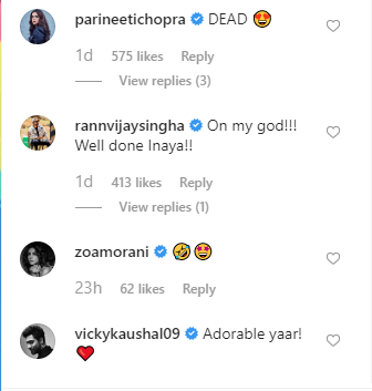 Inaaya Naumi Kemmu, Kunal Kemmu, Vicky Kaushal, Parineeti Chopra