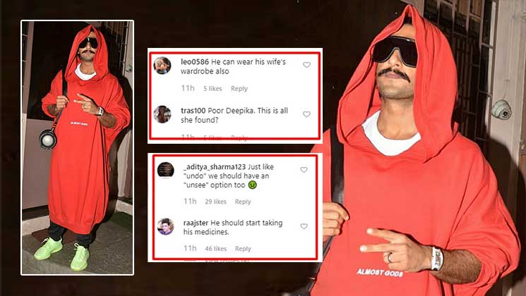 ranveer singh oversized baggy hoodie trolled