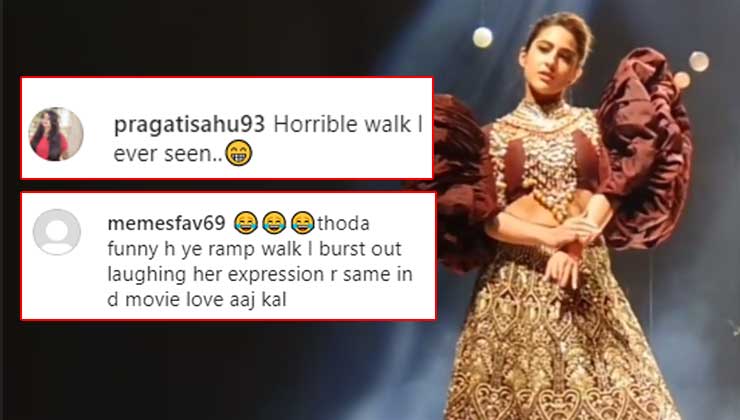 Sara Ali Khan lakme fashion week walk trolled