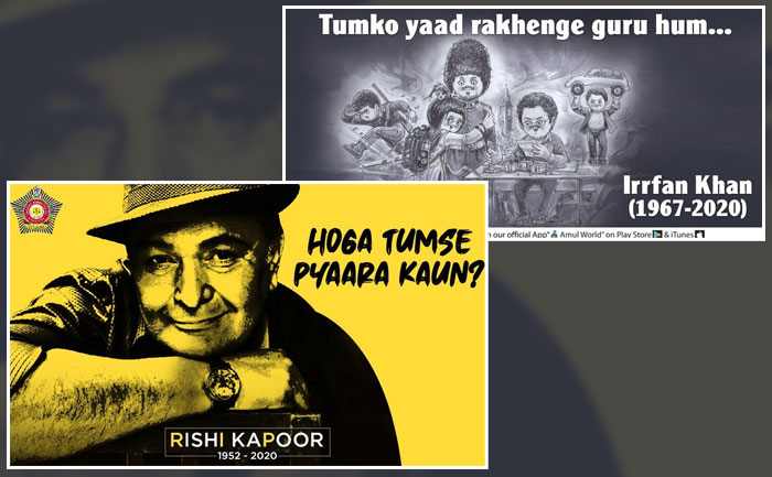 irrfan khan Rishi Kapoor amul mumbai police tribute