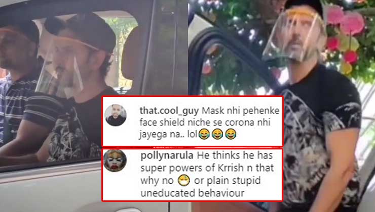 Hrithik Roshan trolled face shield mask