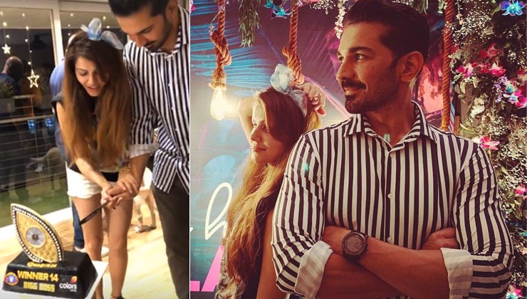 Bigg Boss 14 Winner Rubina Dilaik and Abhinav Shukla cut a special cake as they party with friends