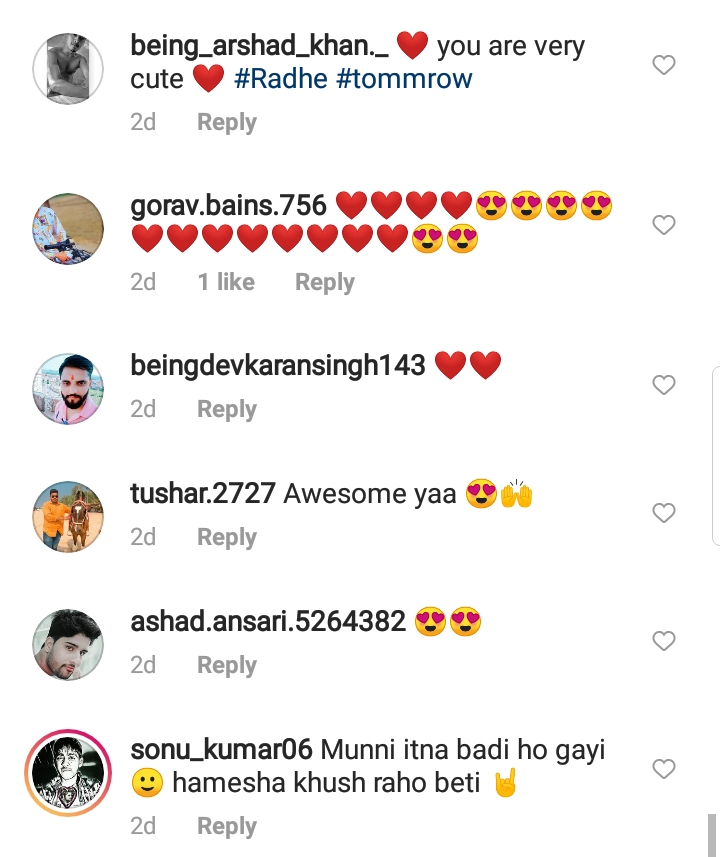 fans comment on harshaali malhotra's video
