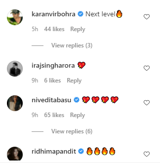 celebs comments on shweta's post