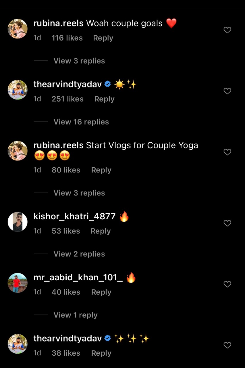 fans comments on rubina's post