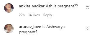 fans comments on aishwarya's pictures, 