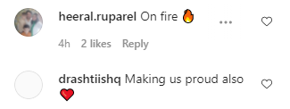 fans comments on drashti dhami post