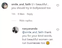 navya naveli comment