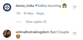 fans comments on Sid-Kiara's post