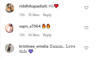 Fans comments on Nia's pics