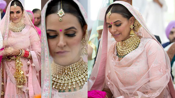 Neha Dhupia wedding outfit costs Rs 2.41 Lakhs