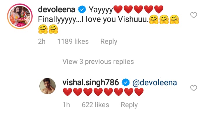 devoleena bhattacharjee, vishal singh