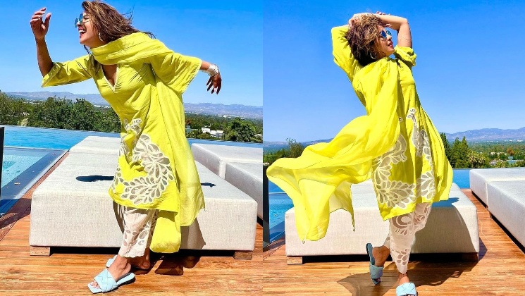 Priyanka Chopra gives major Desi Girl vibes in bright neon outfit