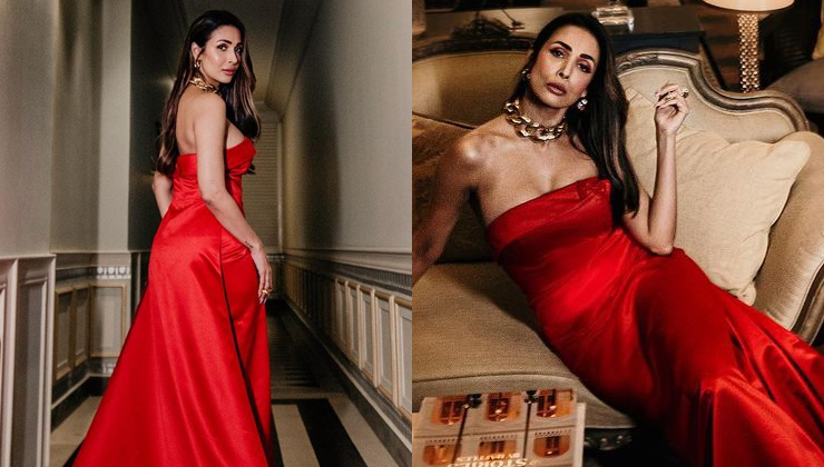 Malaika Arora, red gown,