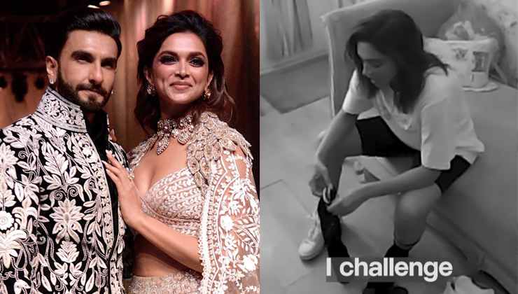 deepika padukone ranveer singh, socks challenge, deepika ranveer,