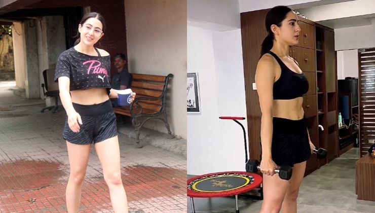 Sara Ali Khan flaunts her toned body & washboard abs in workout video