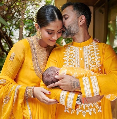 Sonam Kapoor and Anand Ahuja with their baby boy Vayu
