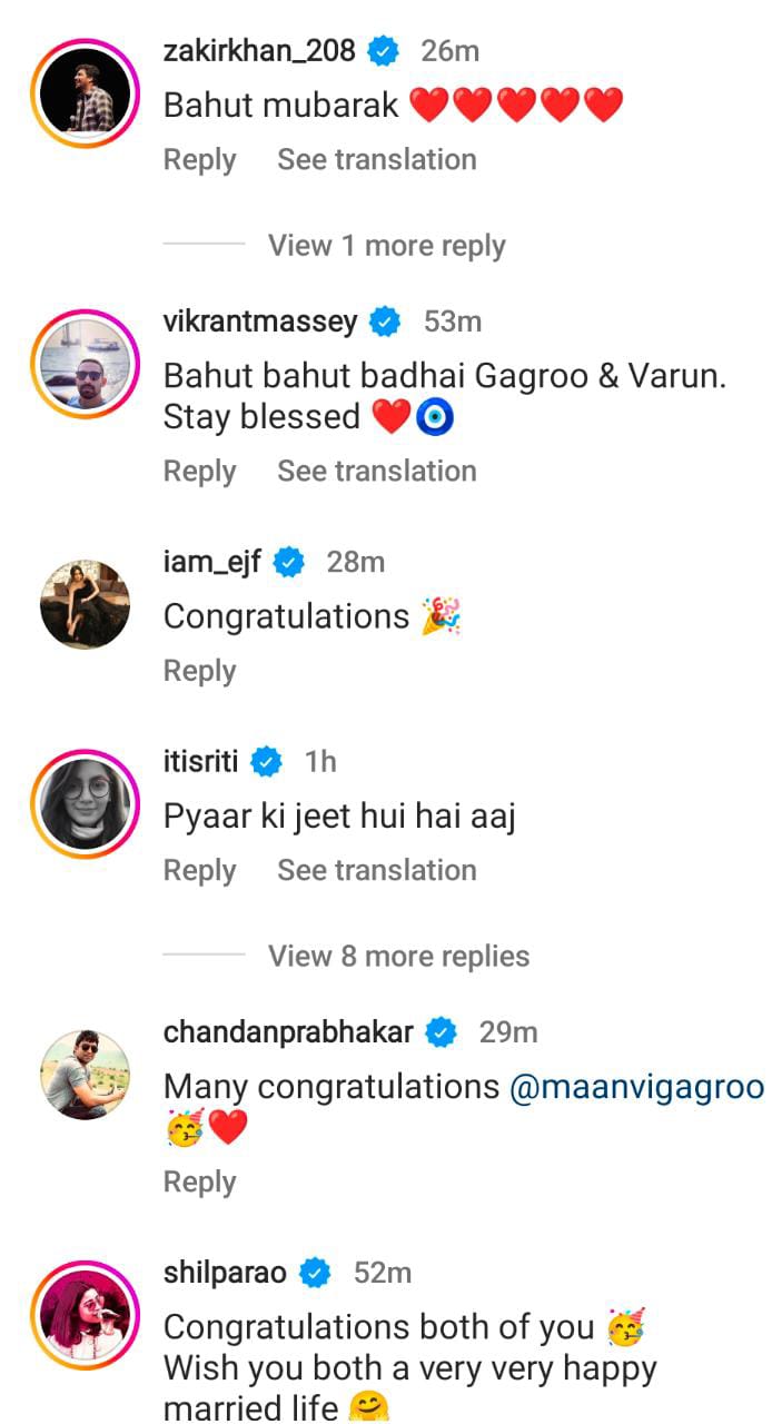 Celebrities-congratulate-Maanvi-Gagroo-Kumar-Varun