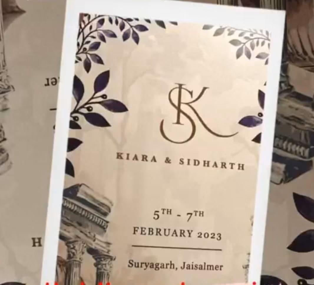 Sidharth Malhotra, Kiara Advani wedding invitation card