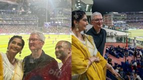 sonam kapoor and anand ahuja with apple ceo tim cook