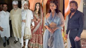aamir khan, sunny leone, bobby deol, krishna bhatt and vedant sarda wedding reception