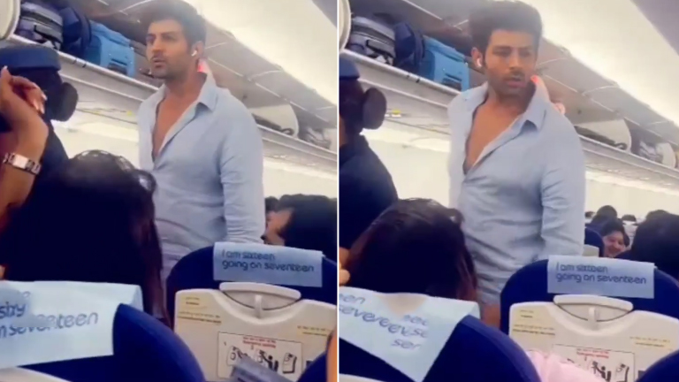 Kartik Aaryan spotted in economy class