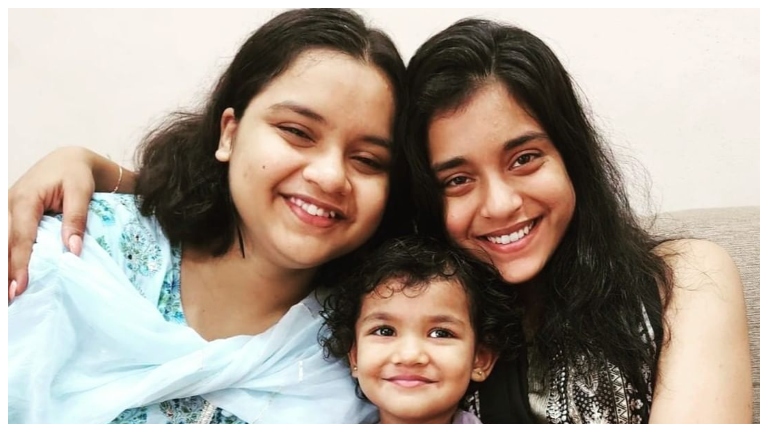 sumbul touqeer poses with saniya and step-sister