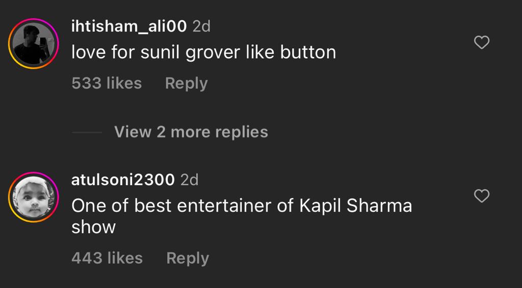 Fans react on Sunil Grover's post